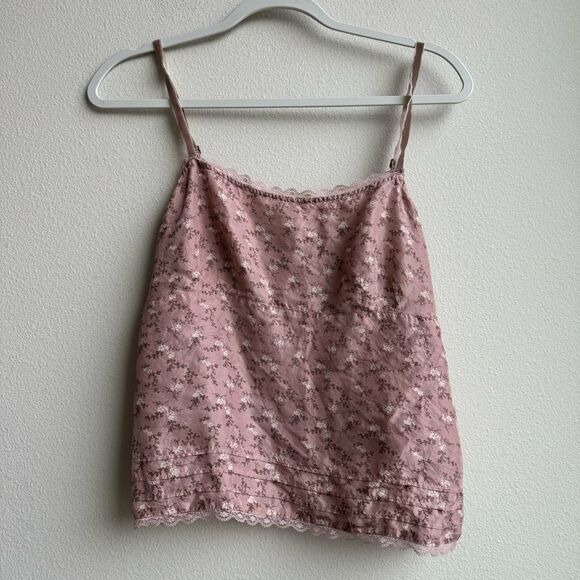 $5/$25 Vintage Tommy Hilfiger 100% Silk Floral Pink Camisole Size Large Petite - Picture 1 of 10